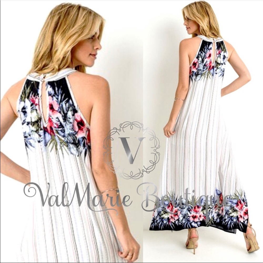 2 LEFT! Floral lined maxi dress - Picture 2 of 2